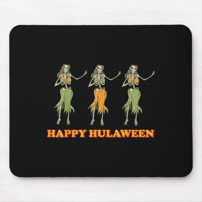 Happy Hulaween Hawaii Themed Halloween Skeleton Vi Mouse Mat (Front)