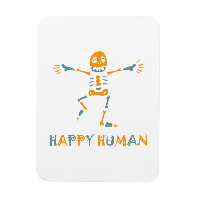 Happy human skeleton magnet (Vertical)