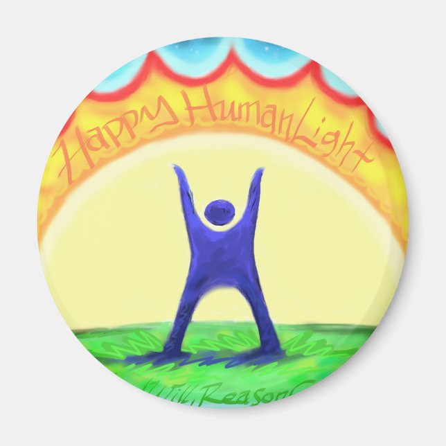 Happy HumanLight.jpg Magnet (Front)