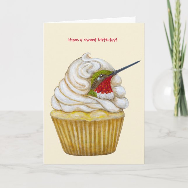 Happy Hummer birthday card (Front)