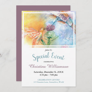 HAPPY HUMMING BIRDS PARTY EVENT INVITE