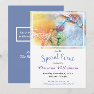 HAPPY HUMMING BIRDS PARTY EVENT INVITE