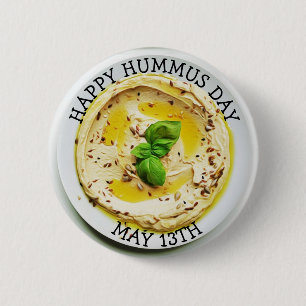 Happy Hummus Day May 13th Food Holiday Button