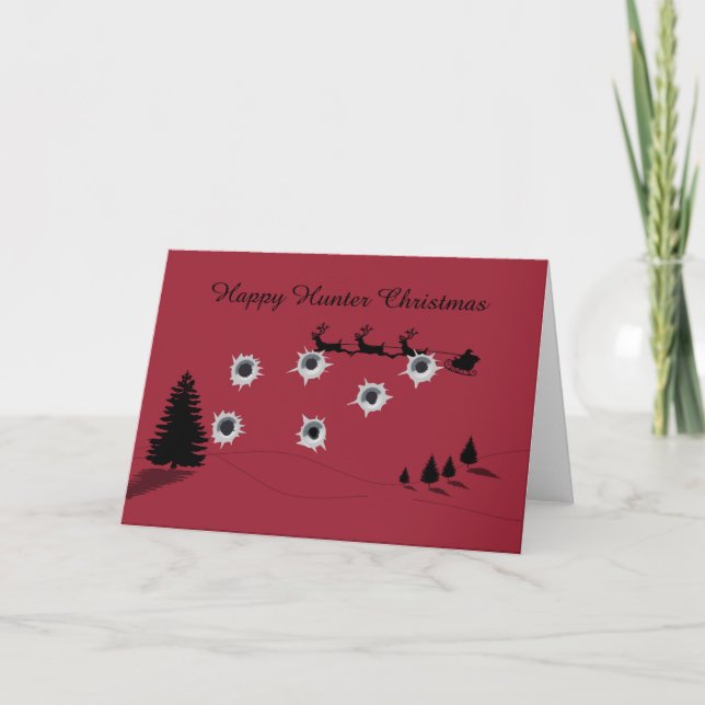 Happy Hunter Christmas Holiday Card (Front)