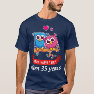 Happy Hus Wife Mother Father Owl Couple Still Havi T-Shirt