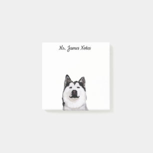 Happy Husky Dog, Name Post-it Note