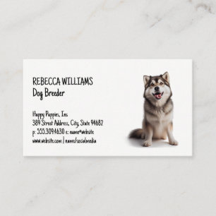 Happy Husky Sitting   Animals Business Card