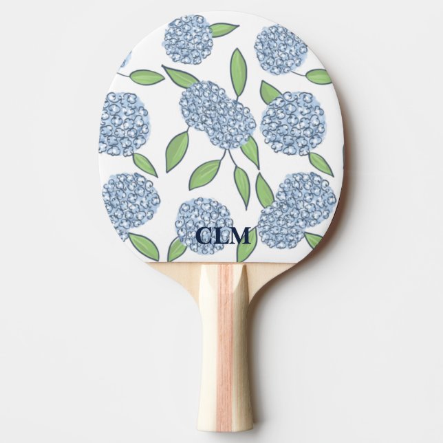 Happy Hydrangea Ping Pong Paddle (Front)
