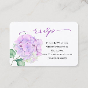 Happy Hygrangea Wedding Website RSVP  Business Card