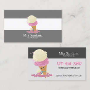 Happy Ice Cream Cone Business Card