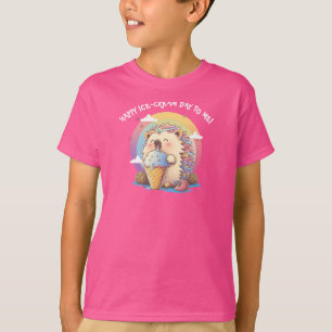 Happy Ice-cream Day To Me Cute Hedgehog T-shirt