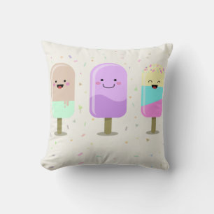 Happy Ice Cream Smiling Bars & Popsicles Cushion