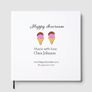 Happy Icecream add name website social media Guest Book