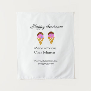 Happy Icecream add name website social media  Tapestry