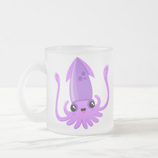 Happy Ika Frosted Glass Coffee Mug