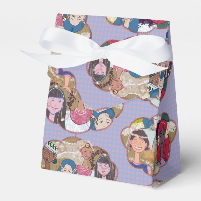 Happy Illustrated Gift Favor Box (Front Side)