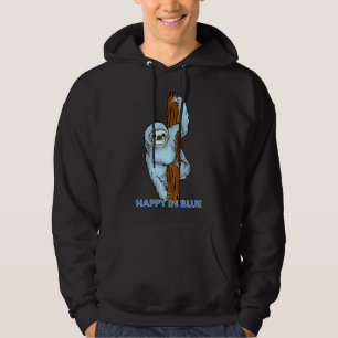 Happy In Blue Blue Sloth Hanging Hoodie