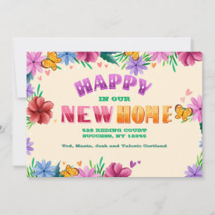 Happy In Our New Home Moving Announcement