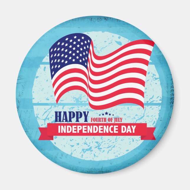 Happy Independance Day American Flag Illustration Magnet (Front)