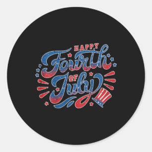 Happy Independence Day 4th Of July Kids Toddler Classic Round Sticker