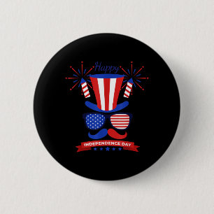 Happy Independence Day 4th of July Men 6 Cm Round Badge