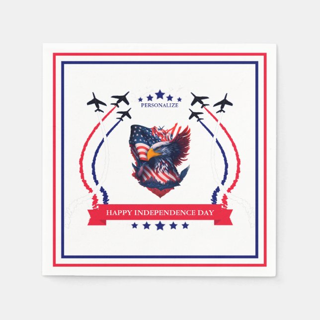 Happy Independence Day Celebration Party Supplies Napkin (Front)