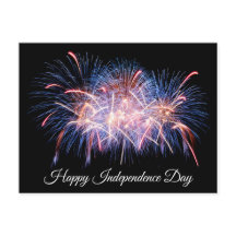 Happy Independence Day Colorful Fireworks Display 