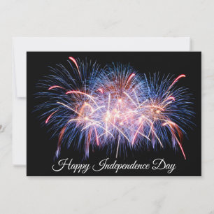 Happy Independence Day Colourful Fireworks Display Holiday Card