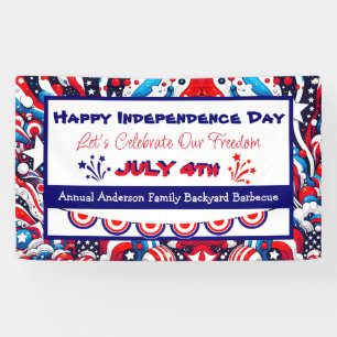 Happy Independence Day Fourth of July Banner