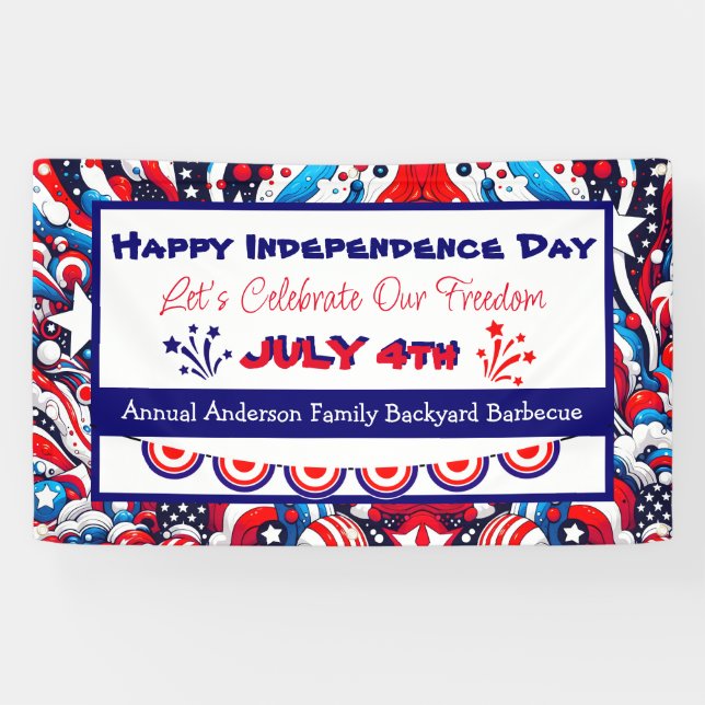 Happy Independence Day | Fourth of July Banner (Horizontal)