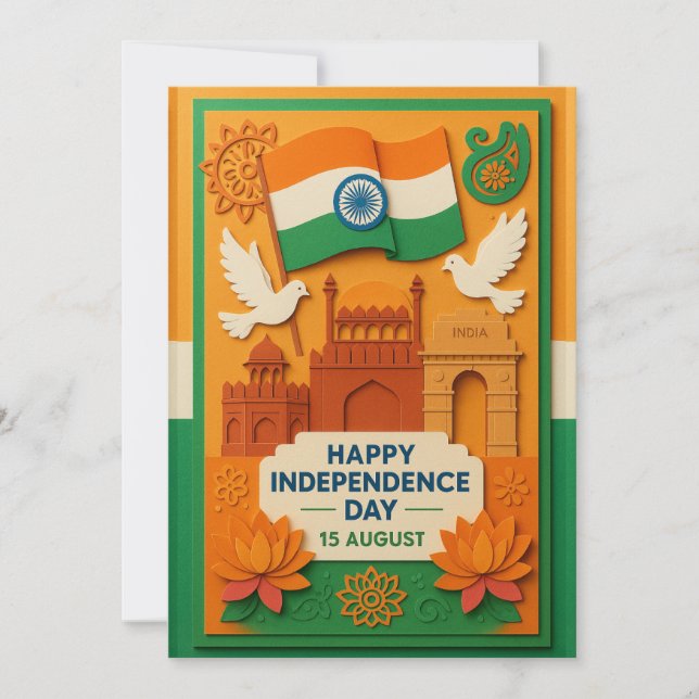 Happy Independence Day India Card (Front)