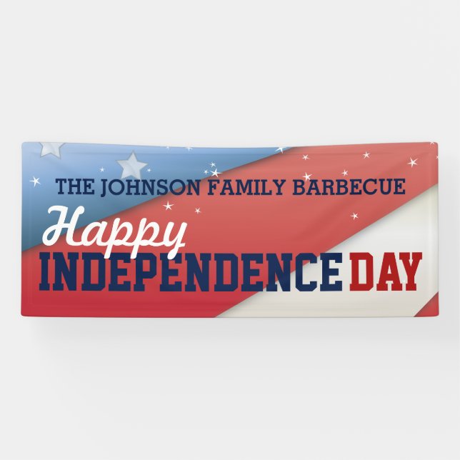 Happy Independence Day July 4th Patriotic Flag Banner (Horizontal)