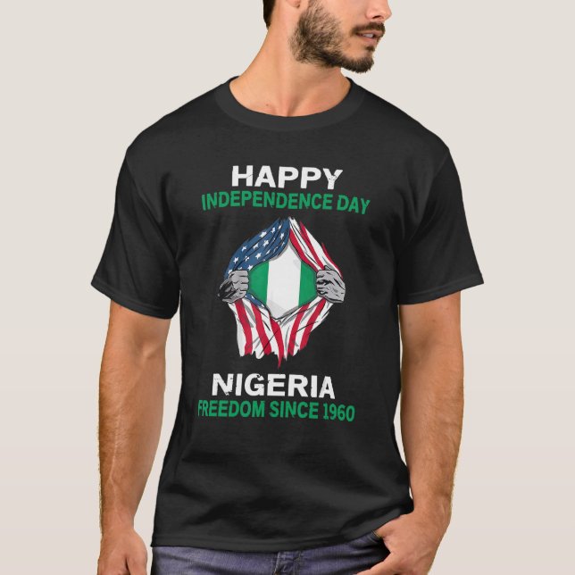 Happy Independence Day Nigeria Freedom Since 1960 T-Shirt (Front)