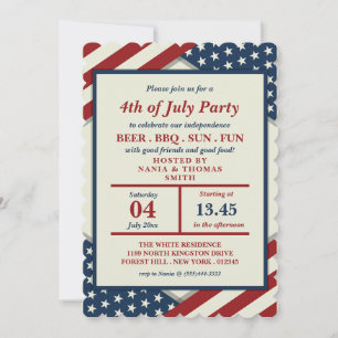 Happy Independence Day Of America Invitation