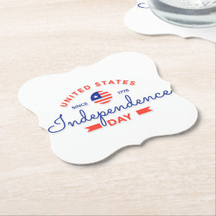 Happy Independence Day Paper Coaster