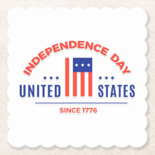 Happy Independence Day Paper Coaster