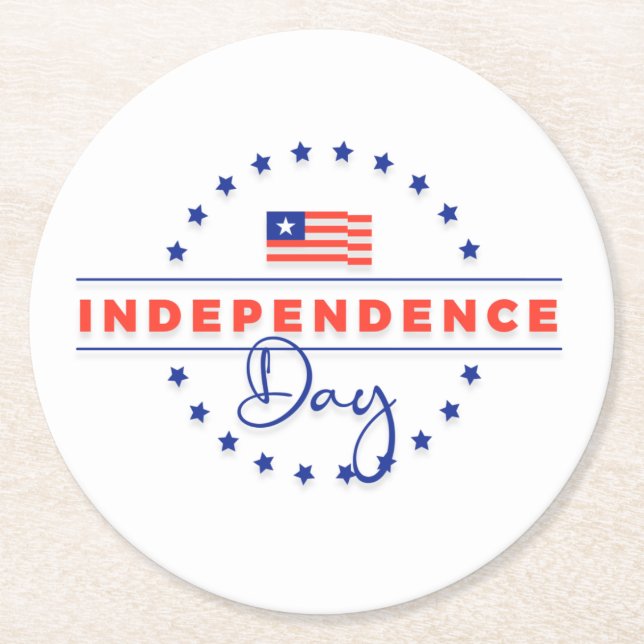 Happy Independence Day Paper Coaster (Front)