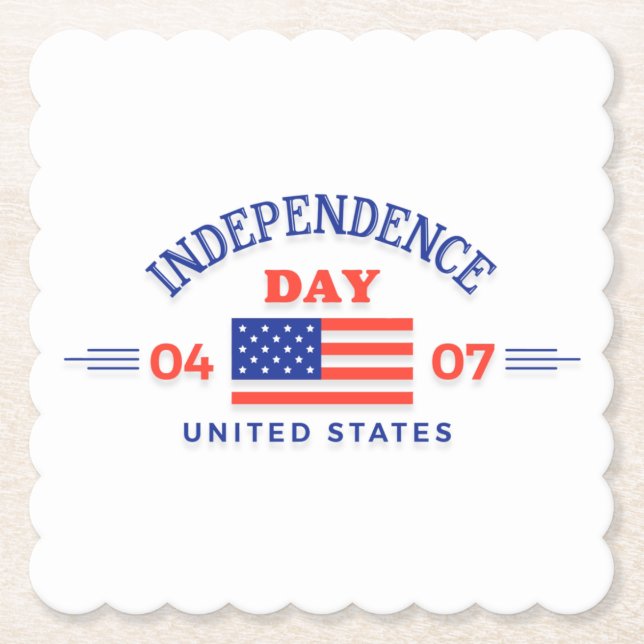 Happy Independence Day Paper Coaster (Front)