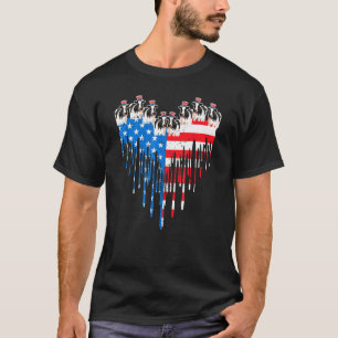 Happy Independence Day Pride American Flag Cows He T-Shirt
