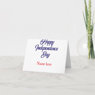 happy independence day red blue name american day thank you card
