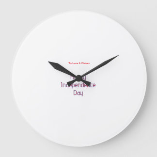 happy independence day red blue name date simple large clock