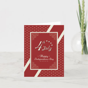 Happy Independence Day Red Holiday Card