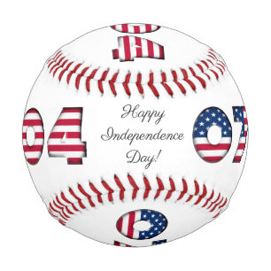 Happy Independence Day Stars and Stripes USA Baseball