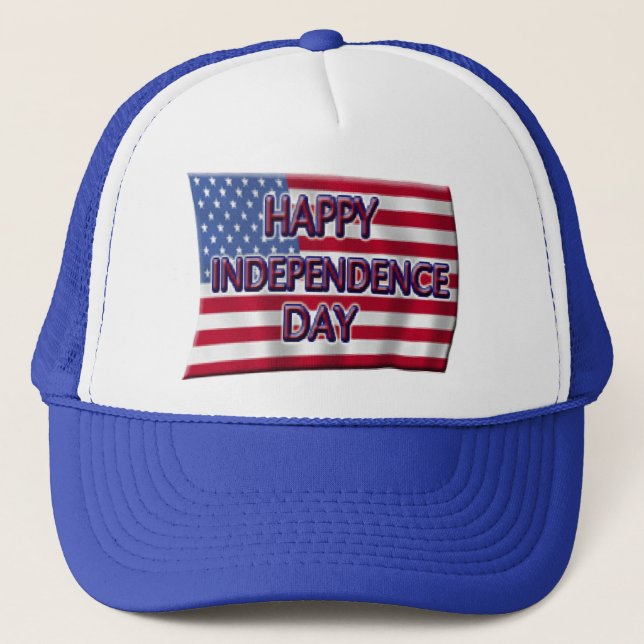 Happy Independence Day Trucker Hat (Front)
