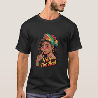 Happy Independence Guyana Guyanese Flag Messy Bun  T-Shirt