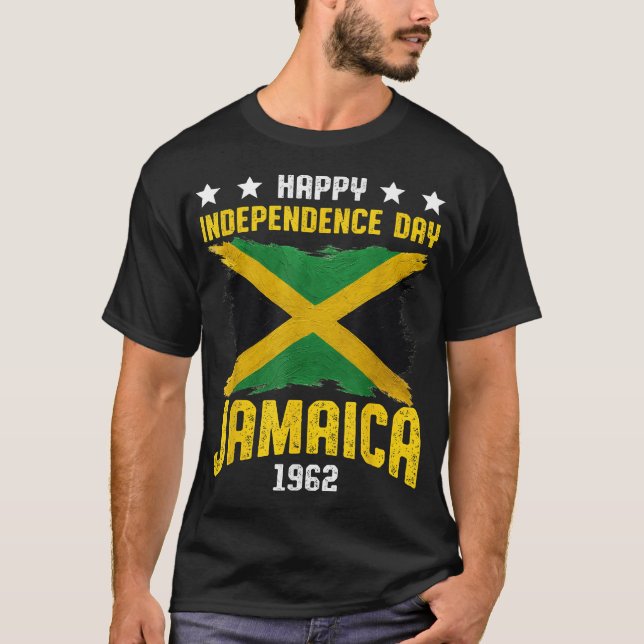 Happy Independence Jamaica Flag Est 6Th August  T-Shirt (Front)