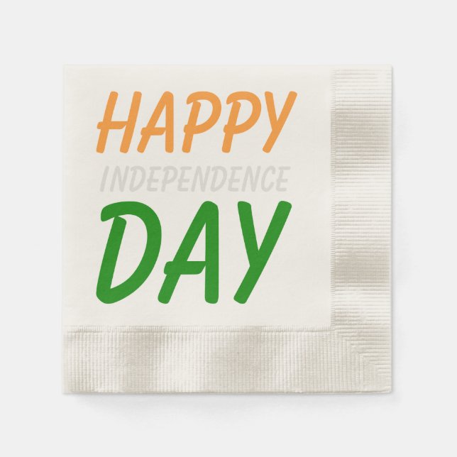 Happy Indian Independence Day India Flag Colours Napkin (Front)