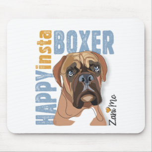 Happy Insta Boxer - Zani Mo Dog Mouse Mat