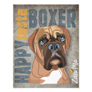 Happy Insta Boxer - Zani Mo Dog Photo Print