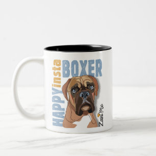 Happy Insta Boxer - Zani Mo Dog Two-Tone Coffee Mug